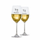 2 Weiweingläser mit Gravur